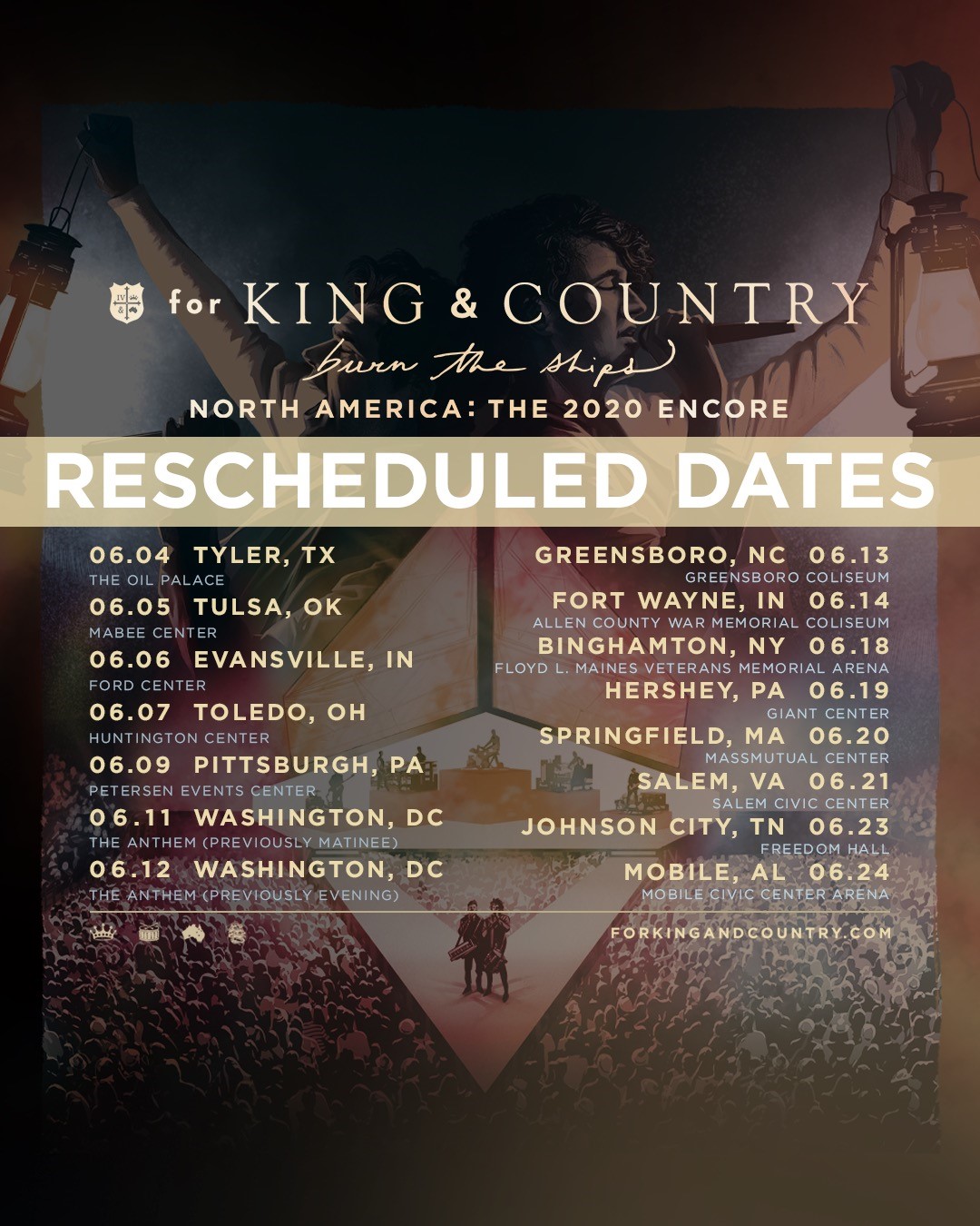 for king and country tour list